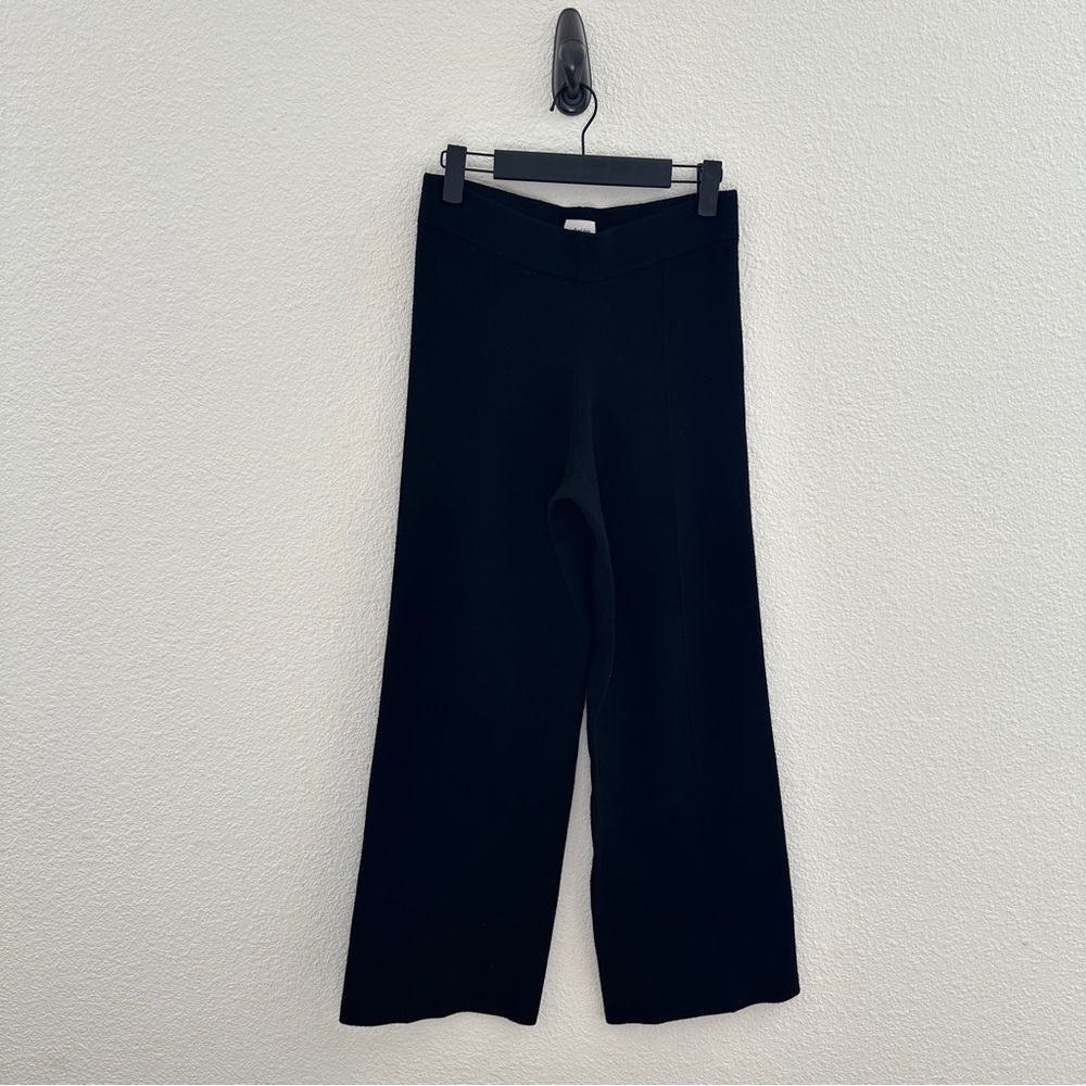 Wilfred Free Black Knit Wide Leg High Rise Elastic Waist Pants Loungewear Small